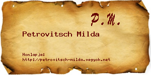 Petrovitsch Milda névjegykártya